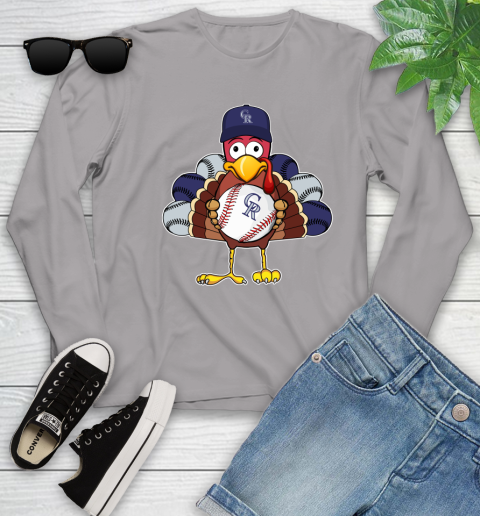 Colorado Rockies Turkey thanksgiving Youth Long Sleeve 5