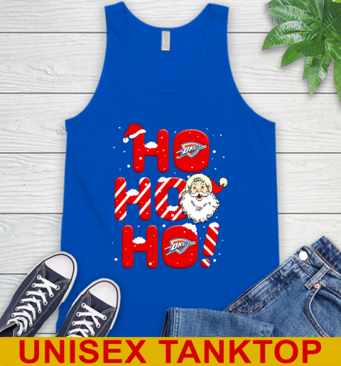 Oklahoma City Thunder NBA Basketball Ho Ho Ho Santa Claus Merry Christmas Shirt Tank Top - Image 5