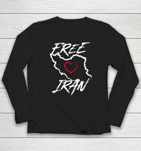 Free Iran Symbol Heart Map Freedom Heart Love Long Sleeve T-Shirt