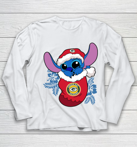 Green Bay Packers Christmas Stitch In The Sock Funny Disney NFL Youth Long Sleeve 2