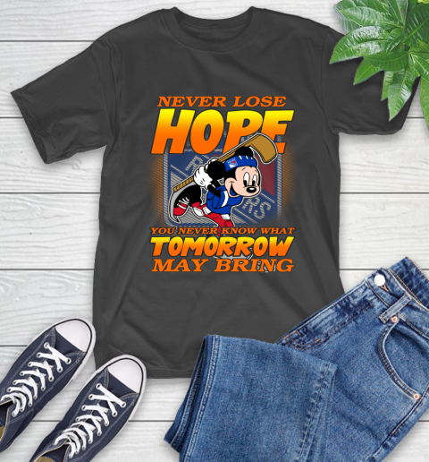New York Rangers NHL Hockey ootball Mickey Disney Never Lose Hope T-Shirt
