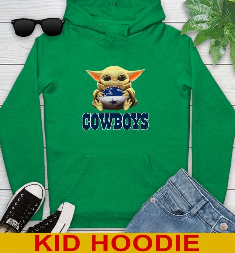 NFL Football Dallas Cowboys Baby Yoda Star Wars Shirt Youth Hoodie 8