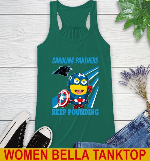 NFL Football Carolina Panthers Captain America Marvel Avengers Minion Shirt Racerback Tank 5