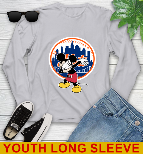 New York Mets MLB Baseball Dabbing Mickey Disney Sports Youth Long Sleeve 6