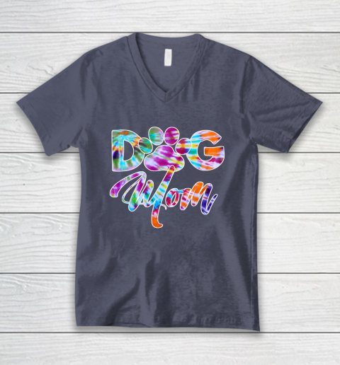 Dog Mom Shirt Tie Dye Dog Mom Apparel for Women Dog Lover Gifts Paw V-Neck T-Shirt 7