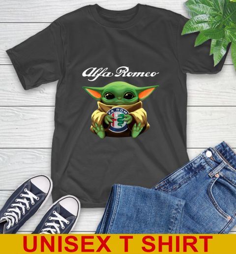 Star Wars Baby Yoda Hugs Alfa Romeo Car Shirt