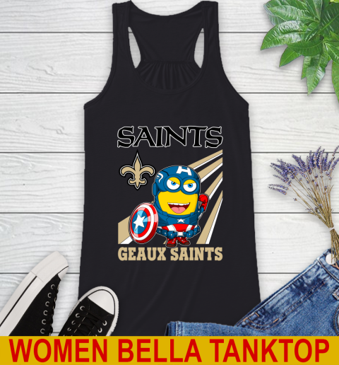 NFL Football New Orleans Saints Captain America Marvel Avengers Minion Shirt Racerback Tank