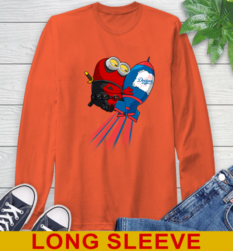 MLB Baseball Los Angeles Dodgers Deadpool Minion Marvel Shirt Long Sleeve T-Shirt 4