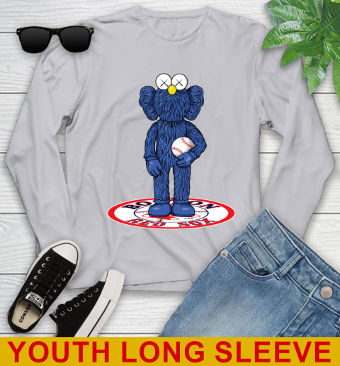MLB Baseball Boston Red Sox Kaws Bff Blue Figure Shirt Youth Long Sleeve 6