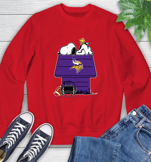 Minnesota Vikings NFL Football Snoopy Woodstock The Peanuts Movie Sweatshirt 10