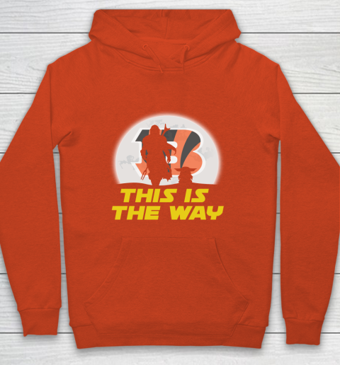 Cincinnati Bengals NFL Football Star Wars Yoda And Mandalorian This Is The Way Youth Hoodie 3