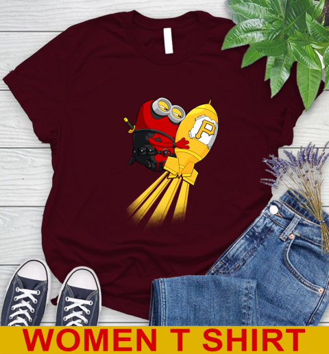 MLB Baseball Pittsburgh Pirates Deadpool Minion Marvel Shirt Women's T-Shirt 6