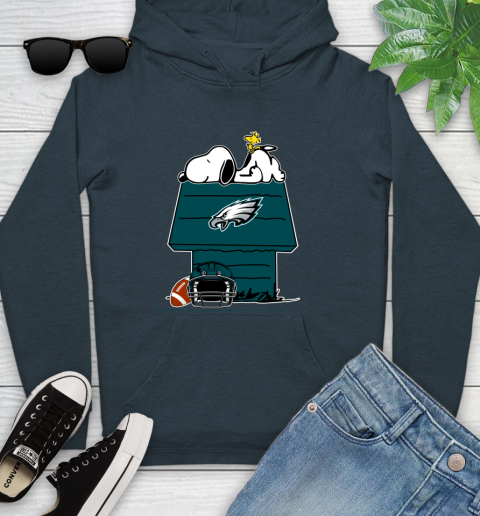 Philadelphia Eagles NFL Football Snoopy Woodstock The Peanuts Movie Youth Hoodie 8