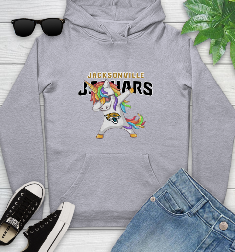 Jacksonville Jaguars NFL Football Funny Unicorn Dabbing Sports Youth Hoodie 6