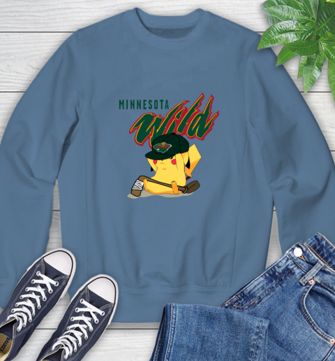 NHL Pikachu Hockey Sports Minnesota Wild Sweatshirt 7