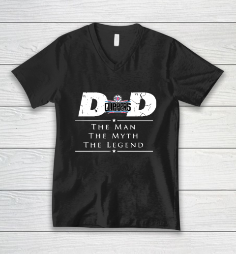 LA Clippers NBA Basketball Dad The Man The Myth The Legend V-Neck T-Shirt