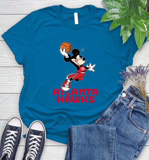 NBA Basketball Atlanta Hawks Cheerful Mickey Mouse Shirt Women's T-Shirt 8