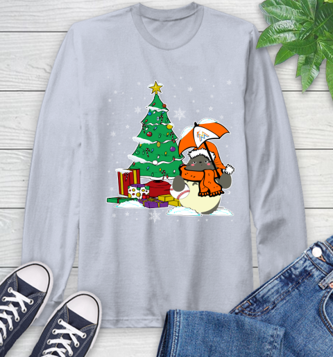 Miami Marlins MLB Baseball Cute Tonari No Totoro Christmas Sports Long Sleeve T-Shirt 6