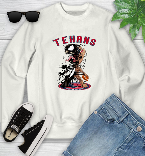 NFL Houston Texans Football Venom Groot Guardians Of The Galaxy Youth Sweatshirt