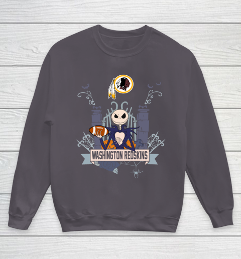NFL Washington Redskins Football Jack Skellington Halloween Youth Sweatshirt 5