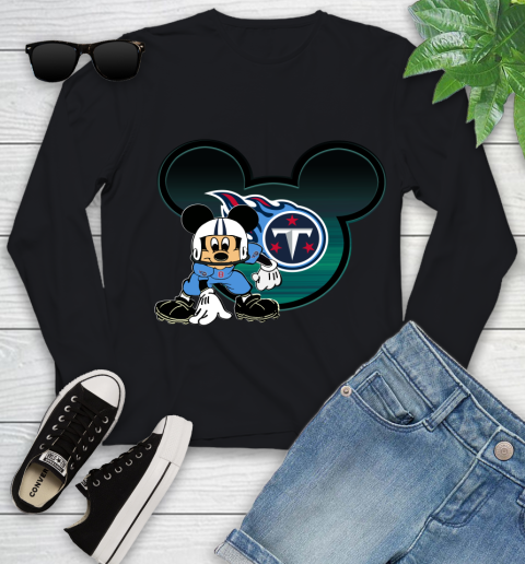 NFL Tennessee Titans Mickey Mouse Disney Football T Shirt Youth Long Sleeve 2