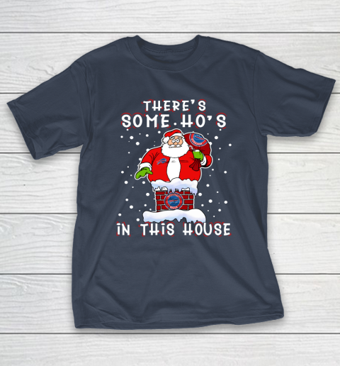 Buffalo Bills Christmas There Is Some Hos In This House Santa Stuck In The Chimney NFL T-Shirt 3