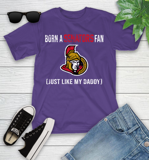 NHL Ottawa Senators Hockey Loyal Fan Just Like My Daddy Shirt Youth T-Shirt 3
