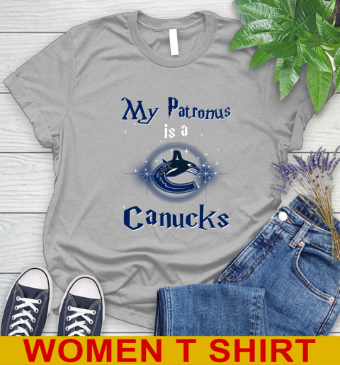 NHL Hockey Harry Potter My Patronus Is A Vancouver Canucks Women's T-Shirt 5