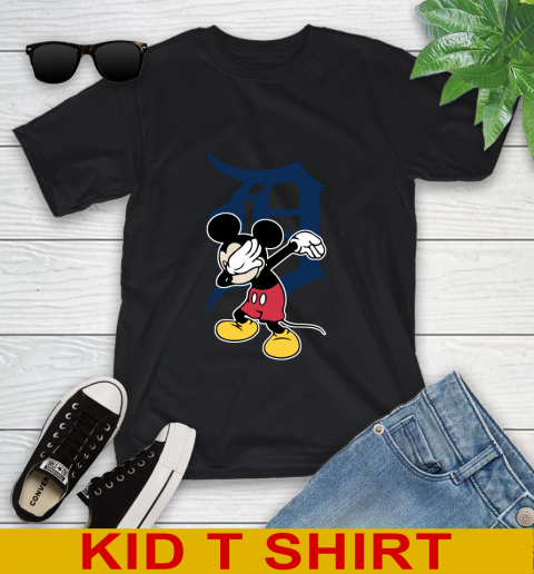 Detroit Tigers MLB Baseball Dabbing Mickey Disney Sports Youth T-Shirt 2