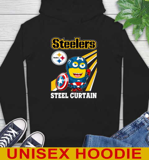NFL Football Pittsburgh Steelers Captain America Marvel Avengers Minion Shirt Hoodie