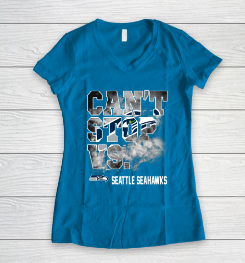 NFL Seattle Seahawks Can't Stop Vs Women's V-Neck T-Shirt 5