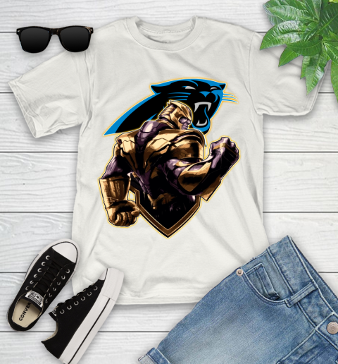 NFL Thanos Avengers Endgame Football Sports Carolina Panthers Youth T-Shirt