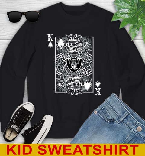 Oakland Raiders NFL Football The King Of Spades Death Cards Shirt Youth Sweatshirt