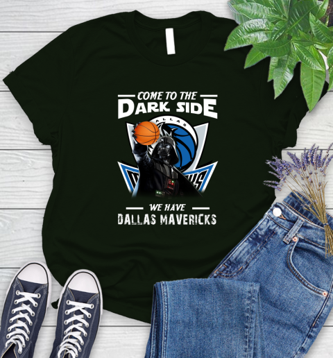 NBA Come To The Dark Side We Have Dallas Mavericks Star Wars Darth Vader Basketball Women's T-Shirt 6