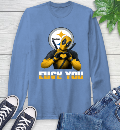 NHL Pittsburgh Steelers Deadpool Love You Fuck You Football Sports Long Sleeve T-Shirt 12