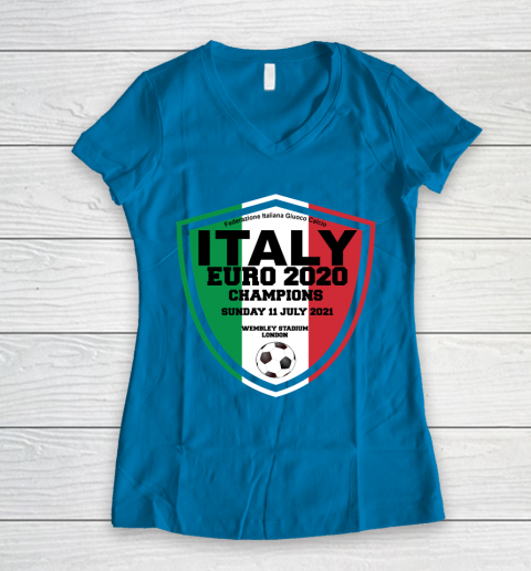 Italy Football Italian Football Forza Italia Champions Euro 2020 Women's V-Neck T-Shirt 5