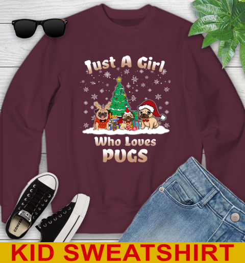 Christmas Just a girl who love pugs dog pet lover 112