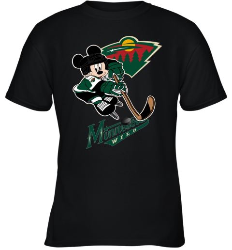 NHL Minnesota Wild Mickey Mouse Disney Hockey T Shirt lQoCkDBQORz youth t shirt 26 95 151514 front black
