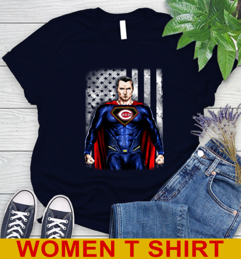 MLB Baseball Cincinnati Reds Superman DC Shirt Women's T-Shirt - Image 3