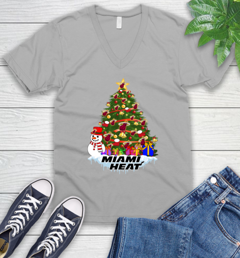 Miami Heat Merry Christmas NBA Basketball Sports V-Neck T-Shirt 4