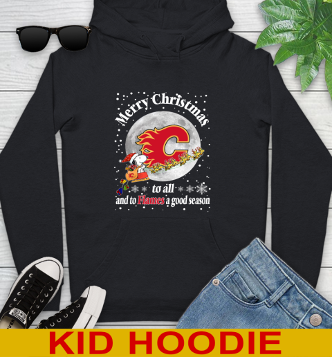 Calgary Flames Merry Christmas To All And To Flames A Good Season NHL Hockey Sports Youth Hoodie