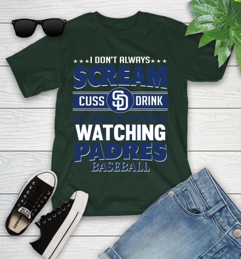 San Diego Padres MLB I Scream Cuss Drink When I'm Watching My Team Youth T-Shirt 5