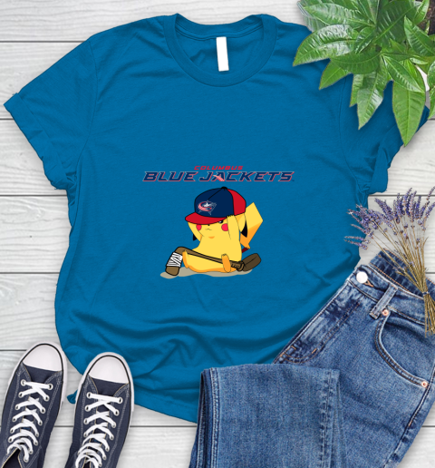 NHL Pikachu Hockey Sports Columbus Blue Jackets Women's T-Shirt - Image 8