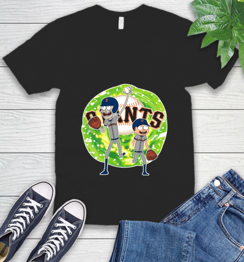 MLB San Francisco Giants Rick And Morty Baseball Sports V-Neck T-Shirt 2