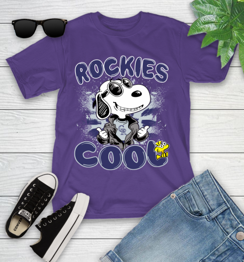 MLB Baseball Colorado Rockies Cool Snoopy Shirt Youth T-Shirt 3