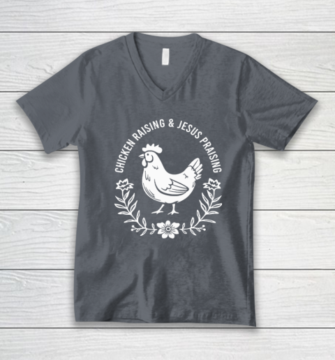 Chicken Raising & Jesus Praising V-Neck T-Shirt 3