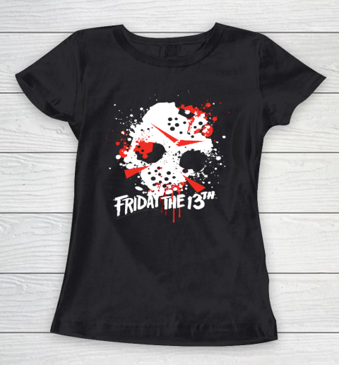 Friday The 13th Jason Blood Splatter Mask Halloween Women's T-Shirt