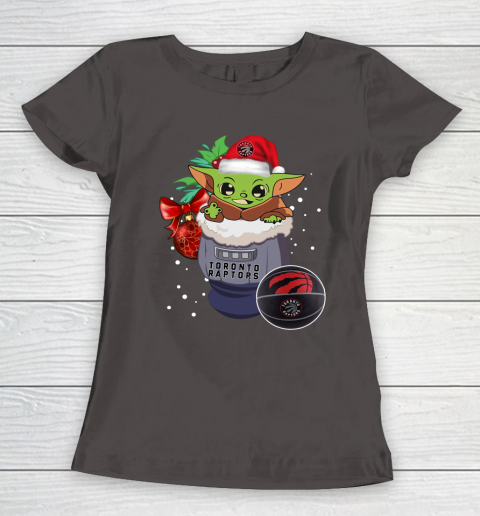 Toronto Raptors Christmas Baby Yoda Star Wars Funny Happy NBA Women's T-Shirt 8