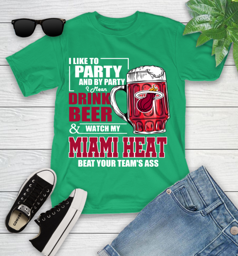NBA Drink Beer and Watch My Miami Heat Beat Your Team's Ass Basketball Youth T-Shirt 8