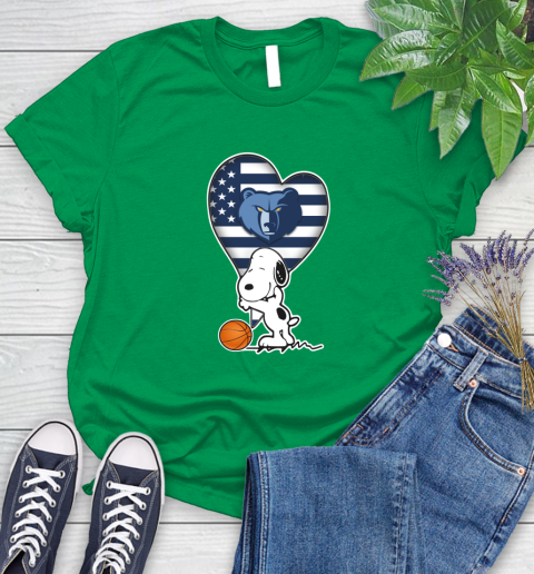 Memphis Grizzlies NBA Basketball The Peanuts Movie Adorable Snoopy Women's T-Shirt 6